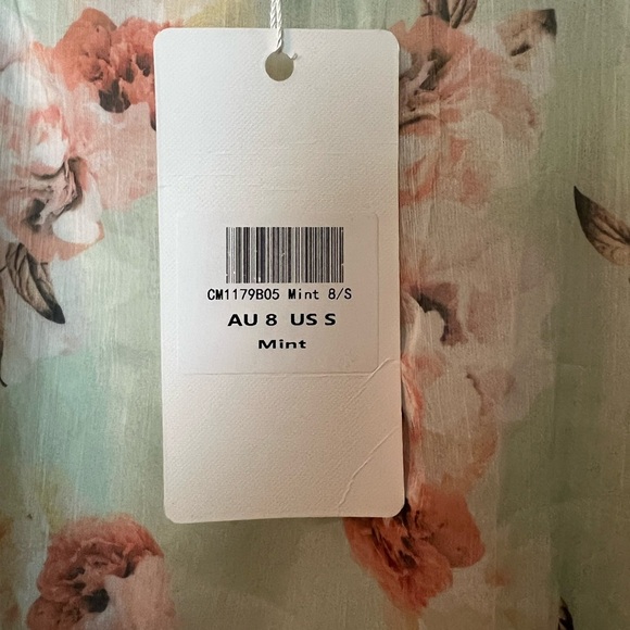 Saints & Secrets Balloon Sleeve Cut Out Dress Floral Chiffon Dress Size Small - Picture 8 of 9
